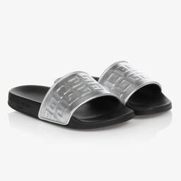 Givenchy-Шлепанцы цвета серебристый металлик | Childrensalon Outlet