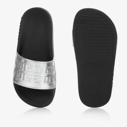 Givenchy-Шлепанцы цвета серебристый металлик | Childrensalon Outlet