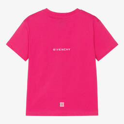 Givenchy-Girls Pink Cotton Disney & 4G T-Shirt | Childrensalon Outlet