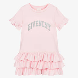 Givenchy-Розовое хлопковое платье для девочек | Childrensalon Outlet