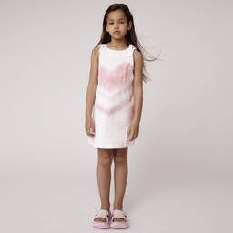 Givenchy-Girls Pink Heart Tie Dye Dress | Childrensalon Outlet
