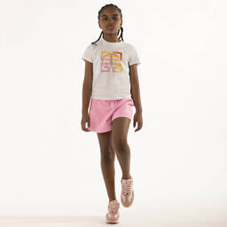 Givenchy-شورت قطن لون زهري للبنات | Childrensalon Outlet