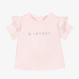 【関税&送料込】Givenchy Pastel Pink Cotton T-Shirt GIVENCHY t-shirt in cotton with rhinestones in - pink