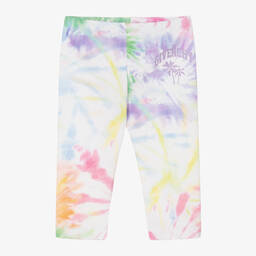 Givenchy-Girls Pink & Purple Tie Dye Cotton Leggings | Childrensalon Outlet