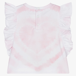Givenchy-Розовый топ с сердцем с эффектом тай-дай для девочек | Childrensalon Outlet