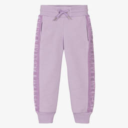 Givenchy-Girls Purple Cotton Logo Joggers | Childrensalon Outlet