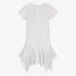 Givenchy-Girls Sparkling Silver Lattice Dress | Childrensalon Outlet