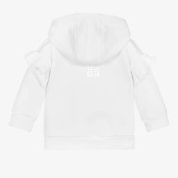 جيفنشي-توب هودي بسحّاب 4G تينز بناتي قطن جيرسي لون أبيض | Childrensalon Outlet
