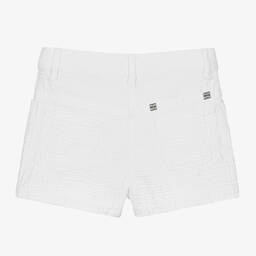 Givenchy-شورت قطن جاكارد تويل لون أبيض للبنات | Childrensalon Outlet