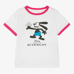 Givenchy-Girls White Cotton Disney T-Shirt | Childrensalon Outlet