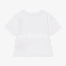 Givenchy-Girls White Cotton Logo T-Shirt | Childrensalon Outlet