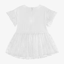 Givenchy-Girls White Cotton & Tulle Dress | Childrensalon Outlet