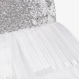 Givenchy-Белое платье из тюля с пайетками | Childrensalon Outlet