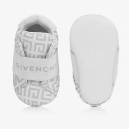 Givenchy-Grey Leather 4G Pre-Walker Trainers | Childrensalon Outlet