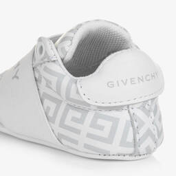Givenchy-Grey Leather 4G Pre-Walker Trainers | Childrensalon Outlet