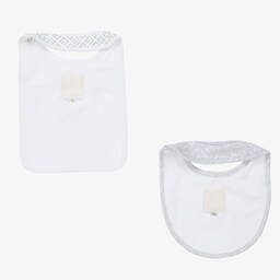 Givenchy-Серый и белый слюнявчики из хлопка (2шт.) | Childrensalon Outlet