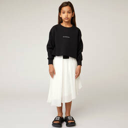 Givenchy-Ivory Pleated Chiffon Skirt | Childrensalon Outlet