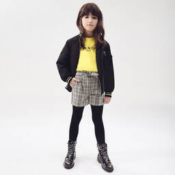 Givenchy-Teen Black Check Logo Shorts | Childrensalon Outlet