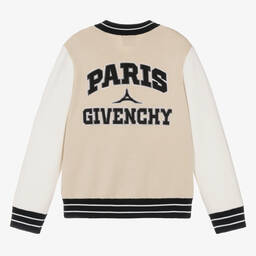 Givenchy-كارديغان قطن محبوك لون بيج وعاجي للمراهقين | Childrensalon Outlet