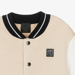 Givenchy-كارديغان قطن محبوك لون بيج وعاجي للمراهقين | Childrensalon Outlet