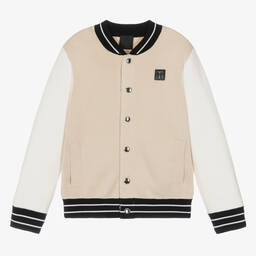 Givenchy-كارديغان قطن محبوك لون بيج وعاجي للمراهقين | Childrensalon Outlet