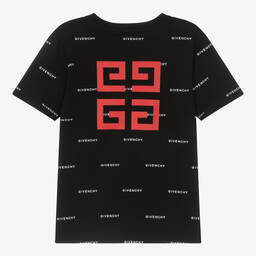 Givenchy-تيشيرت قطن لون أسود للمراهقين | Childrensalon Outlet