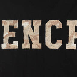 Givenchy-Черная футболка с камуфляжным логотипом | Childrensalon Outlet