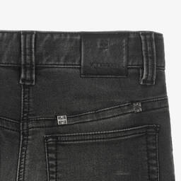 Givenchy-Teen Boys Black Cotton Denim-Look Shorts | Childrensalon Outlet