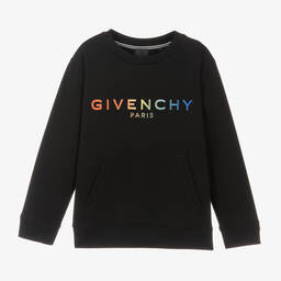 Givenchy-Teen Boys Black Cotton Logo Sweatshirt | Childrensalon Outlet