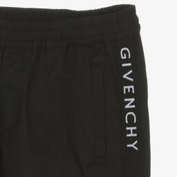 Givenchy-Teen Boys Black Cotton Twill Shorts | Childrensalon Outlet