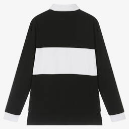 Givenchy-توب رغبي تينز ولادي قطن لون أسود وأبيض | Childrensalon Outlet