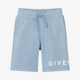Givenchy-Teen Boys Blue Cotton Logo Shorts | Childrensalon Outlet