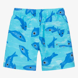 Givenchy-Teen Boys Blue Fish Print Swim Shorts | Childrensalon Outlet