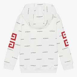 Givenchy-Белая хлопковая худи 4G для мальчиков-подростков | Childrensalon Outlet