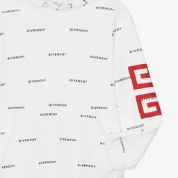 Givenchy-Белая хлопковая худи 4G для мальчиков-подростков | Childrensalon Outlet