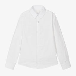 Givenchy-Teen Boys White Cotton 4G Shirt | Childrensalon Outlet
