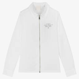 Givenchy-قميص بسحّاب تينز ولادي قطن لون أبيض | Childrensalon Outlet