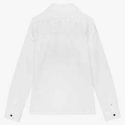 Givenchy-قميص بسحّاب تينز ولادي قطن لون أبيض | Childrensalon Outlet