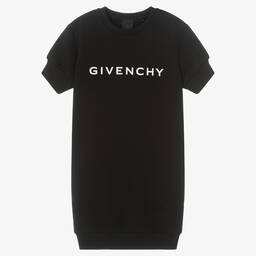 Givenchy-Teen Girls Black Cotton Logo Dress | Childrensalon Outlet
