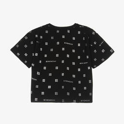 Givenchy-Черная укороченная футболка 4G для девочек-подростков | Childrensalon Outlet