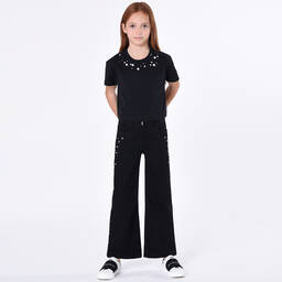 Givenchy-Teen Girls Black Denim Swarovski Jeans | Childrensalon Outlet