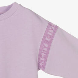 Givenchy-سويتشيرت تينز بناتي قطن جيرسي لون بنفسجي | Childrensalon Outlet