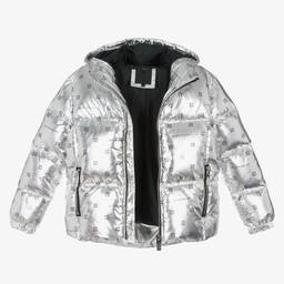 Givenchy-Серебристый пуховик 4G для девочек-подростков | Childrensalon Outlet