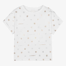 Givenchy-Teen Girls White 4G Cotton T-Shirt | Childrensalon Outlet