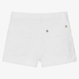 Givenchy-Белые жаккардовые шорты с принтом GG | Childrensalon Outlet