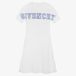 Givenchy-Teen Girls White & Blue Zebra Logo Dress | Childrensalon Outlet