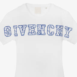 Givenchy-Teen Girls White & Blue Zebra Logo Dress | Childrensalon Outlet