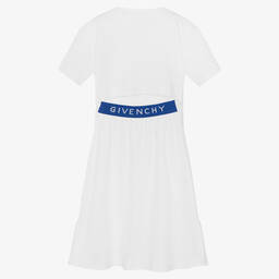Givenchy-Teen Girls White & Blue Zebra Logo Dress | Childrensalon Outlet