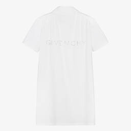 Givenchy-Белое хлопковое платье с кристаллами | Childrensalon Outlet