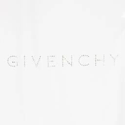 Givenchy-Белое хлопковое платье с кристаллами | Childrensalon Outlet